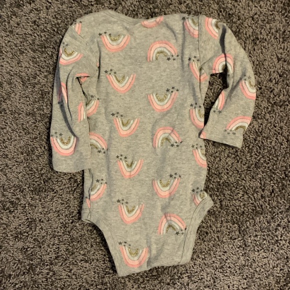 Gerber Gray Long Sleeve Rainbow Onesie - Picture 5 of 5